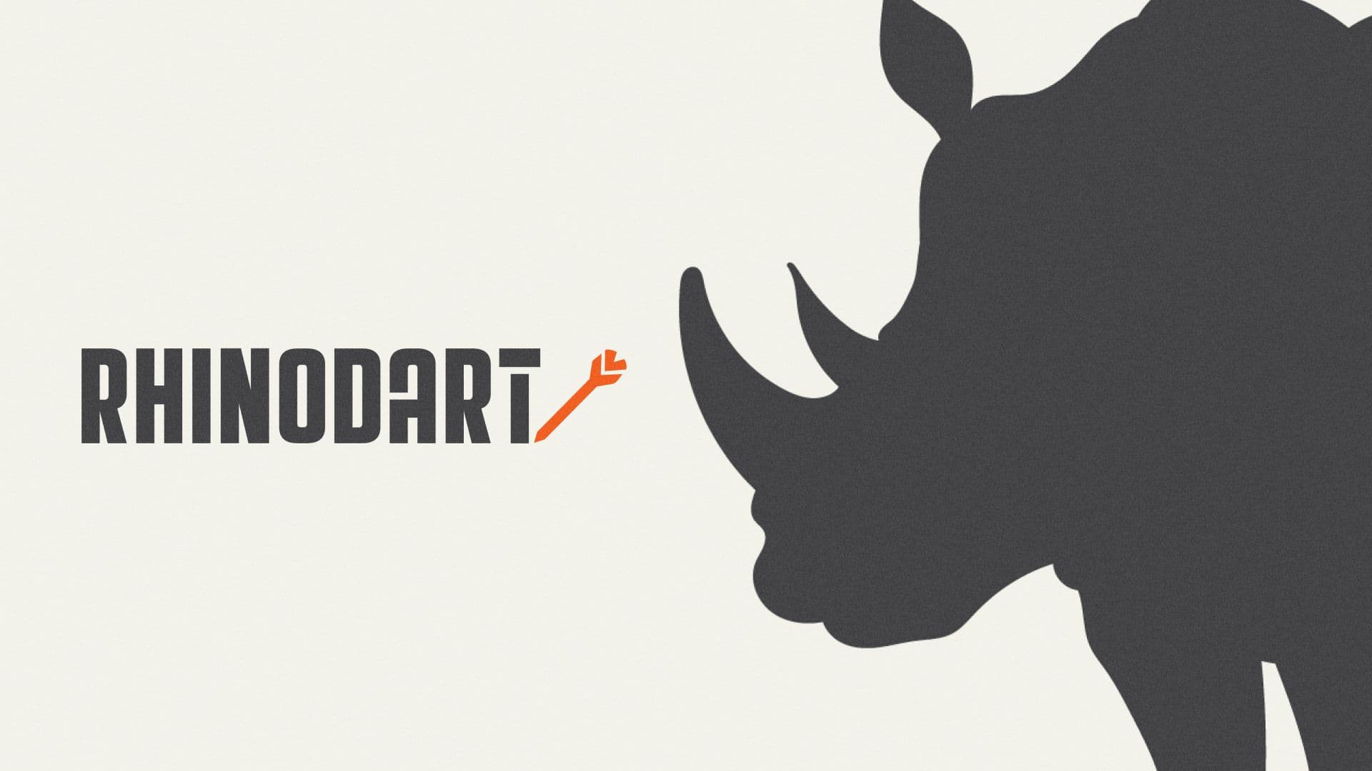 Rhinodart logo with the rhino mascot