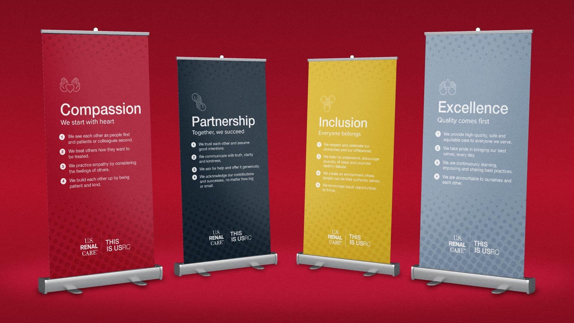 This Is USRC signage featuring USRC values