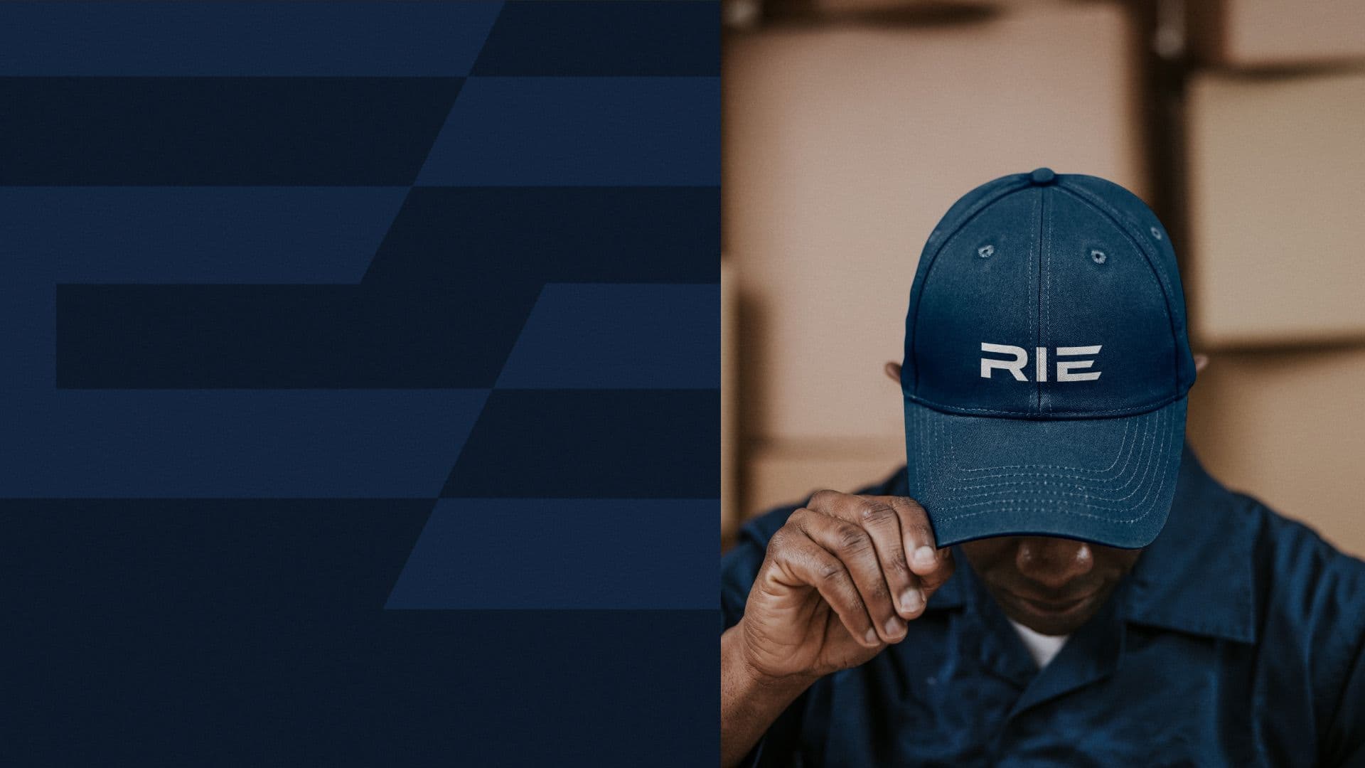 Branded visual featuring RIE Coatings signage and environmental branding elements, emphasizing the company’s industrial identity and cohesive design language