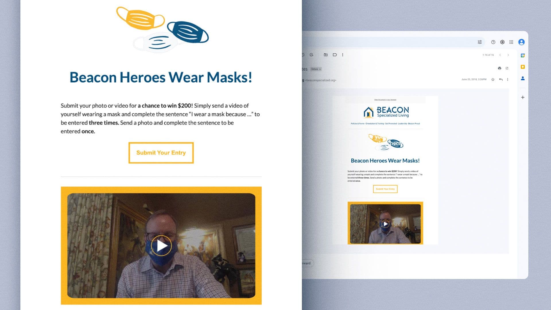 An email newsletter mockup for Beacon Specialized Living.