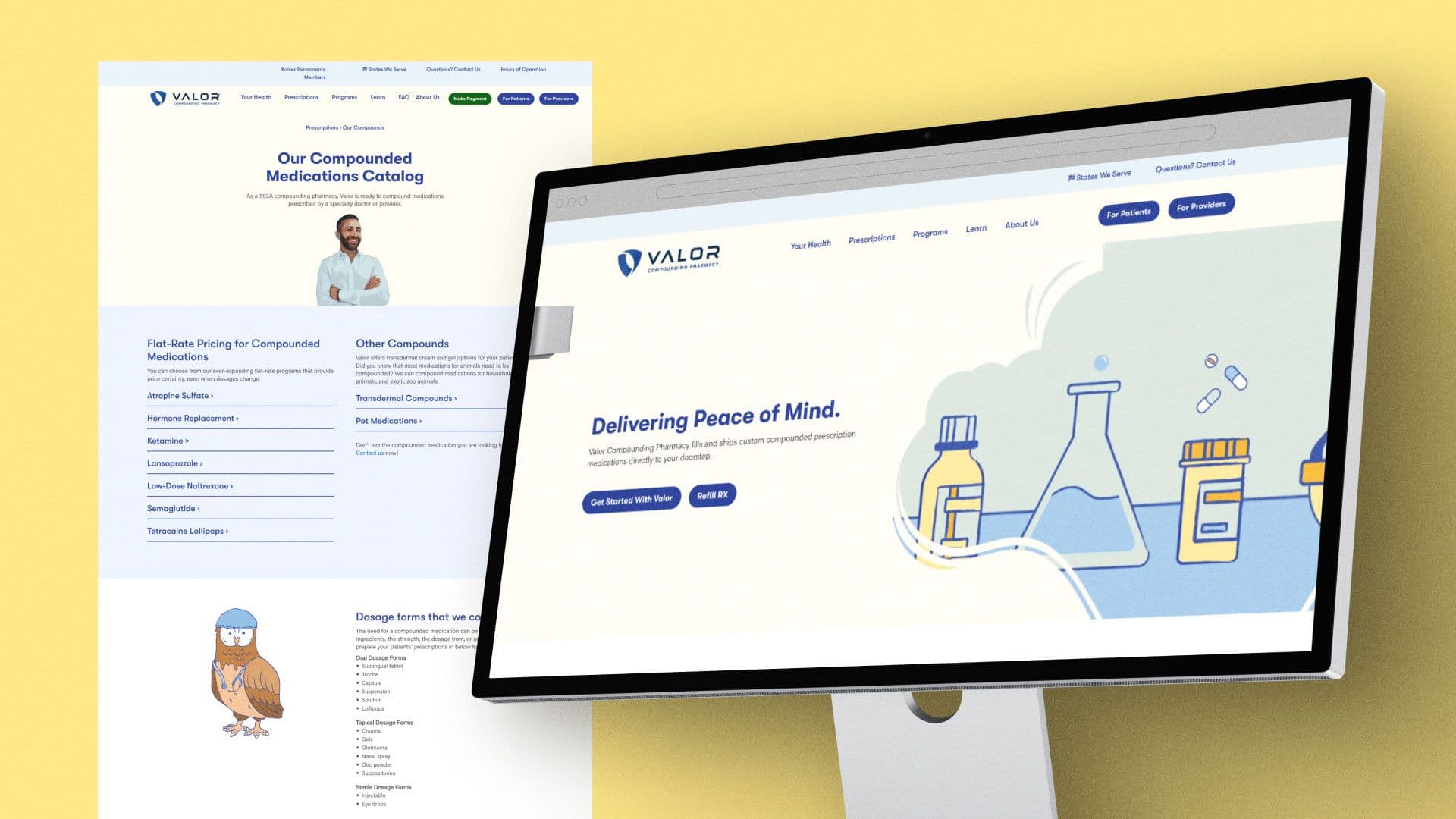 View of Valor's website on a desktop computer screen.