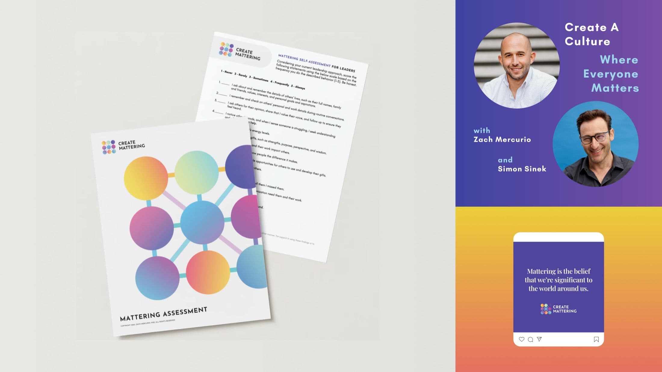Mattering assessment and instagram post mockups