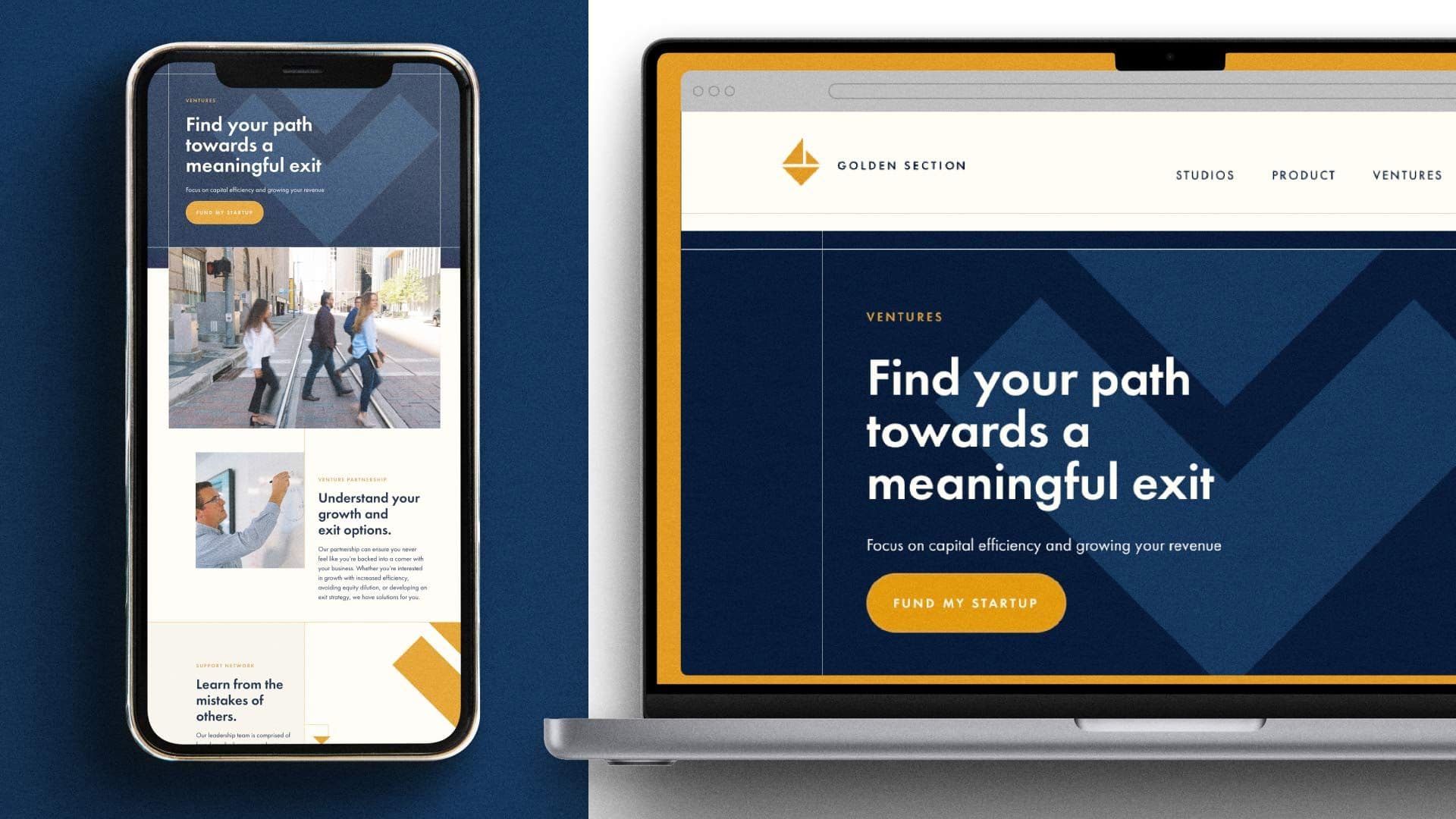 Website on a cell phone and laptop