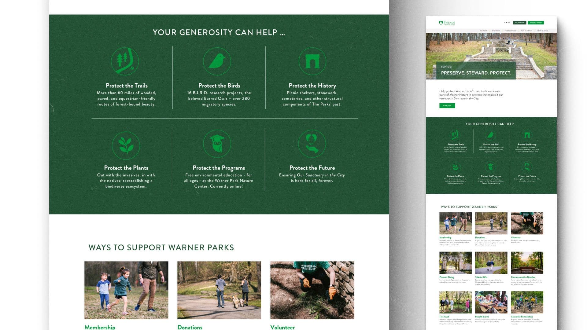 Close up of a web page on the FOWP site.